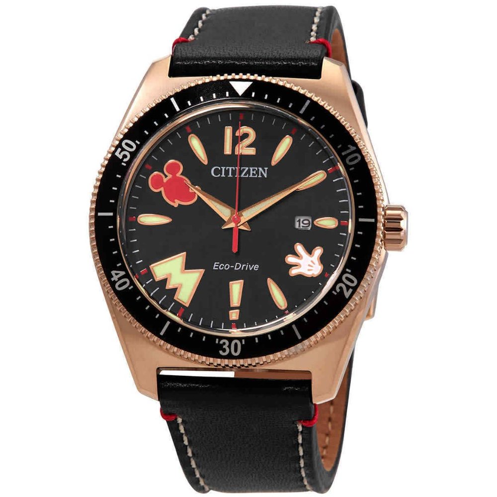 New Citizen Mickey Mouse Black Mens Watch